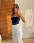 Modal Askılı Crop Basic Atlet Lacivert