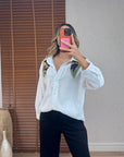 Beyaz Oversize Gömlek