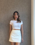 Beyaz Modal Crop Top