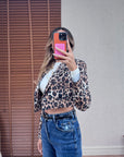 Leopar Mini Blazer Ceket