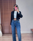 Siyah Mini Blazer Ceket