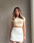 Açık Bej Modal Crop Top
