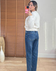 Lazerli Lacivert Straight Jean