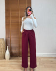 Vito Kancalı Crep Pantolon-Bordo