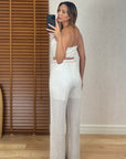 Mandy Fisto Detaylı Tek Omuz Crop Pantolon Takım