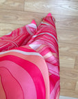 Pembe Desenli Saten Pantolon Takım
