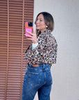 Leopar Mini Blazer Ceket
