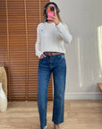 Lazerli Lacivert Straight Jean