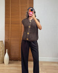 Vito Kancalı Crep Pantolon-Acı Kahve