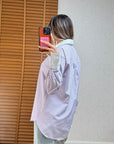 Yaka Ve Manşet Detaylı Tasarım Poplin Gömlek- Pembe