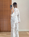 Dicte Desenli Kimono Pantolon Takım