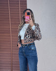 Leopar Mini Blazer Ceket