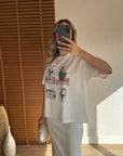Baskılı T-Shirt - Ekru