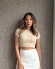 Açık Bej Modal Crop Top
