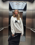 Nakış Harf Baskılı Sweatshirt Gri