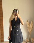 Siyah Ceket Yelek Elbise