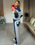 Denim Detaylı Sweatshirt Pantolon Takım