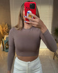 Dilvin Uzun Kollu Crop Top-Vizon