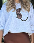 Leopar İşlemeli Sweat