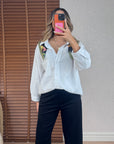 Beyaz Oversize Gömlek