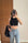 Dikiş Efektli Crop Top-Siyah
