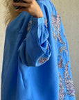 Mavi İşlemeli Kimono